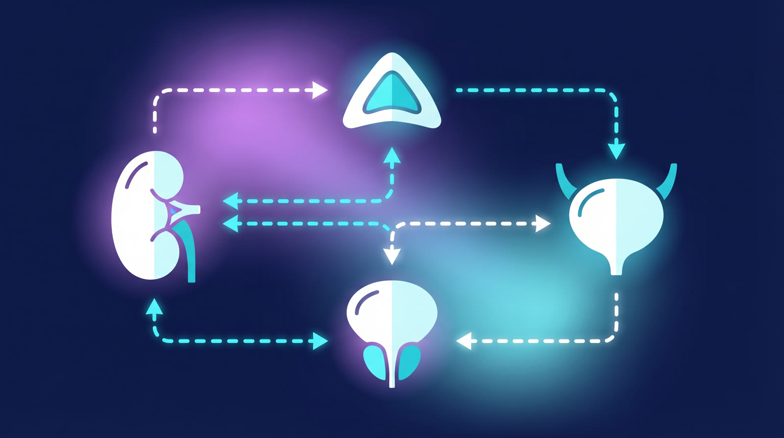 Ürolojide robotik cerrahinin uygulandığı dört ana organ: prostat, böbrek, mesane ve adrenal bez anatomisi